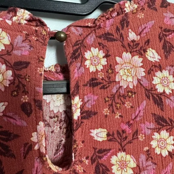 KNOX ROSE Red Floral Knee Length Dress Size Small EUC - Picture 5 of 7